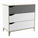 Kommode >Genius< in matt weiss/hell grau aus Holzwerkstoff - 78x76x43cm (BxHxT)