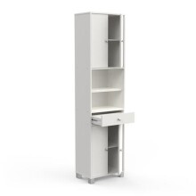 Hochschrank >Bikini< in matt weiss aus Holzwerkstoff - 51x196x33cm (BxHxT)