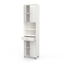 Hochschrank >Bikini< in matt weiss aus Holzwerkstoff - 51x196x33cm (BxHxT)