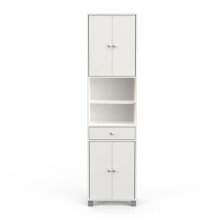 Hochschrank >Bikini< in matt weiss aus Holzwerkstoff - 51x196x33cm (BxHxT)