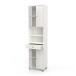 Hochschrank >Bikini< in matt weiss aus Holzwerkstoff - 51x196x33cm (BxHxT)