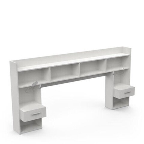 Bettaufsatz >Chicago< in matt weiss aus Holzwerkstoff - 222x109x38cm (BxHxT)