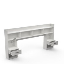 Bettaufsatz >Chicago< in matt weiss aus Holzwerkstoff - 222x109x38cm (BxHxT)