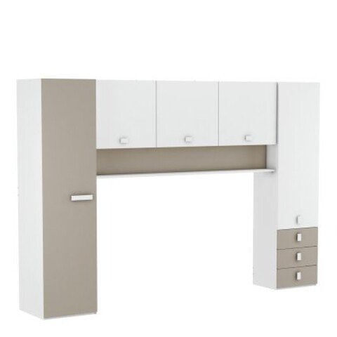 Kleiderschrank >Tidy< in weiss/ton aus Holzwerkstoff - 304x203x54cm (BxHxT)