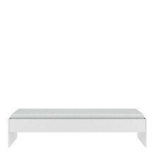 Einzelbett >Tidy< in matt weiss aus Holzwerkstoff - 94x42x203cm (BxHxT)