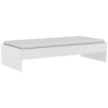 Einzelbett >Tidy< in matt weiss aus Holzwerkstoff - 94x42x203cm (BxHxT)