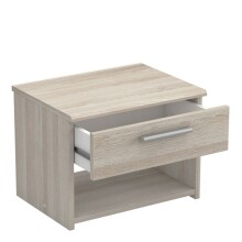 Nachttisch >Pricy 2< in Shannon Eiche aus Holzwerkstoff - 43x32x32cm (BxHxT)