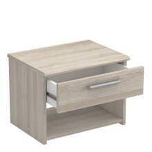 Nachttisch >Pricy 2< in Shannon Eiche aus Holzwerkstoff - 43x32x32cm (BxHxT)