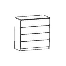 Kommode >Pricy 2< in Shannon Eiche aus Holzwerkstoff - 80x81x38cm (BxHxT)