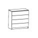 Kommode >Pricy 2< in Shannon Eiche aus Holzwerkstoff - 80x81x38cm (BxHxT)