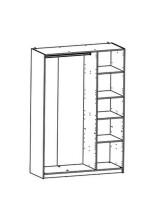 Kleiderschrank >Pricy 3< in Shannon Eiche aus Holzwerkstoff - 134x192x51 (BxHxT)