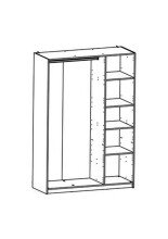 Kleiderschrank >Pricy 3< in Shannon Eiche aus Holzwerkstoff - 134x192x51 (BxHxT)