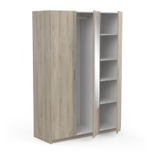 Kleiderschrank >Pricy 3< in Shannon Eiche aus Holzwerkstoff - 134x192x51 (BxHxT)