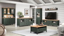 Wohnzimmer-Set >Stanton< in Tannengrün/Eiche...