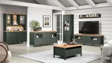 Wohnzimmer-Set >Stanton< in Tannengrün/Eiche...