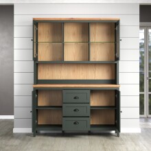 Wohnzimmer-Set >Stanton< in Tannengrün/Eiche aus Holzwerkstoff