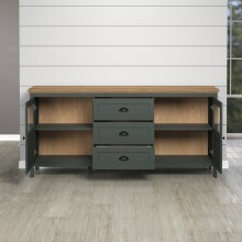 Wohnzimmer-Set >Stanton< in Tannengrün/Eiche aus Holzwerkstoff