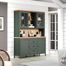 Wohnzimmer-Set >Stanton< in Tannengrün/Eiche...