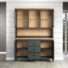 Wohnzimmer-Set >Stanton< in Tannengrün/Eiche aus Holzwerkstoff