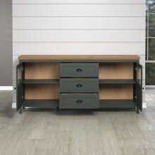Wohnzimmer-Set >Stanton< in Tannengrün/Eiche aus Holzwerkstoff