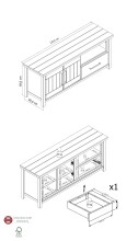 Tv Lowboard >MIAMI< in Weiß/Grau aus Holz - 139,6x59x40cm (BxHxT)