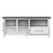 Tv Lowboard >MIAMI< in Weiß/Grau aus Holz - 139,6x59x40cm (BxHxT)
