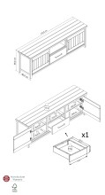 Tv Lowboard >MIAMI< in Weiß/Grau aus Holz - 179,8x59x40cm (BxHxT)
