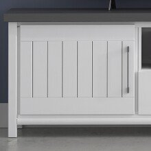 Tv Lowboard >MIAMI< in Weiß/Grau aus Holz - 179,8x59x40cm (BxHxT)