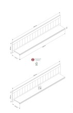 Wandboard >MIAMI< in Weiß/Grau aus Holz - 130x28x23,7cm (BxHxT)