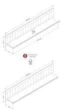 Wandboard >MIAMI< in Weiß/Grau aus Holz - 179x28x25,5cm (BxHxT)