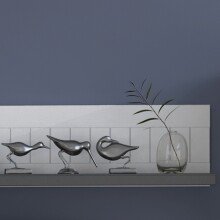 Wandboard >MIAMI< in Weiß/Grau aus Holz - 179x28x25,5cm (BxHxT)