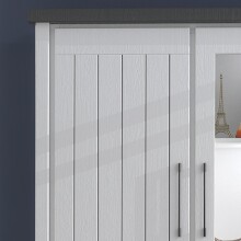 Highboard >MIAMI< in Weiß/Grau aus Holz - 139,6x147x40cm (BxHxT)