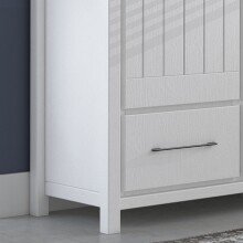 Highboard >MIAMI< in Weiß/Grau aus Holz - 139,6x147x40cm (BxHxT)