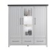 Highboard >MIAMI< in Weiß/Grau aus Holz - 139,6x147x40cm (BxHxT)