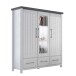 Highboard >MIAMI< in Weiß/Grau aus Holz - 139,6x147x40cm (BxHxT)
