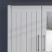 Highboard >MIAMI< in Weiß/Grau aus Holz - 139,6x147x40cm (BxHxT)
