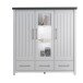 Highboard >MIAMI< in Weiß/Grau aus Holz - 139,6x147x40cm (BxHxT)