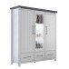 Highboard >MIAMI< in Weiß/Grau aus Holz - 139,6x147x40cm (BxHxT)