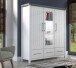 Highboard >MIAMI< in Weiß/Grau aus Holz - 139,6x147x40cm (BxHxT)