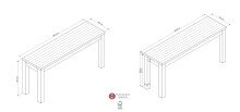 Esstisch >MIAMI< in Weiß/Grau aus Holz - 180x76x89,6cm (BxHxT)