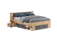 Bettgestell >Follow< in Artisan Eiche Melamin -...