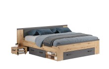 Bettgestell >Follow< in Artisan Eiche Melamin -...