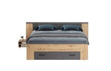 Bettgestell >Follow< in Artisan Eiche Melamin -...
