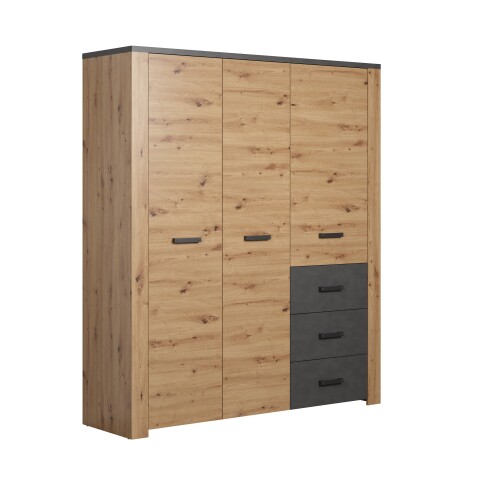 Kleiderschrank >Follow< in Artisan Eiche Melamin - 171x212x60 (BxHxT)