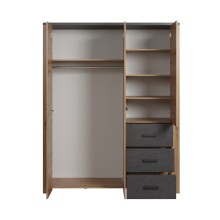 Kleiderschrank >Follow< in Artisan Eiche Melamin - 171x212x60 (BxHxT)