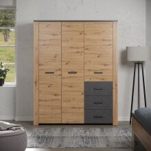 Kleiderschrank >Follow< in Artisan Eiche Melamin - 171x212x60 (BxHxT)