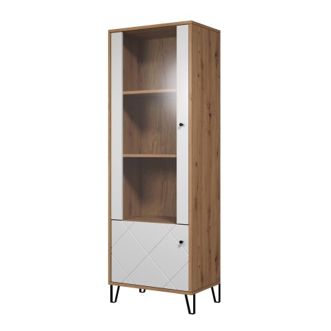 Vitrine >Touch< in Weiß Matt Tiefzieh - 63x172x40 (BxHxT)