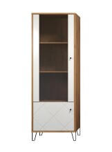 Vitrine >Touch< in Weiß Matt Tiefzieh - 63x172x40 (BxHxT)