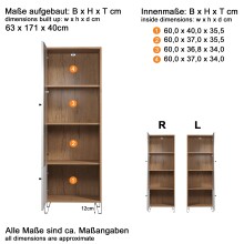 Vitrine >Touch< in Weiß Matt Tiefzieh - 63x172x40 (BxHxT)