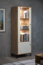 Vitrine >Touch< in Weiß Matt Tiefzieh - 63x172x40 (BxHxT)